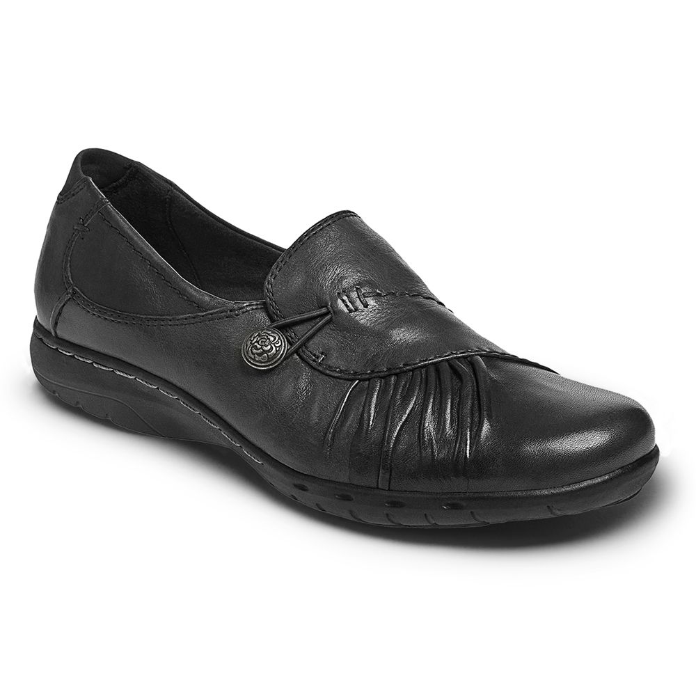 Rockport Women's Cobb Hill Paulette Slip-On Walking Shoes - Black - USA (7106JNFEI)